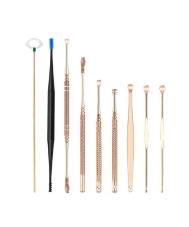 9Pcs Ear Wax Kit Ear Pick Cleaning Tools Set Tools Cleaning Earwax Storage Tool Box Ear Brush Ear Cleaning