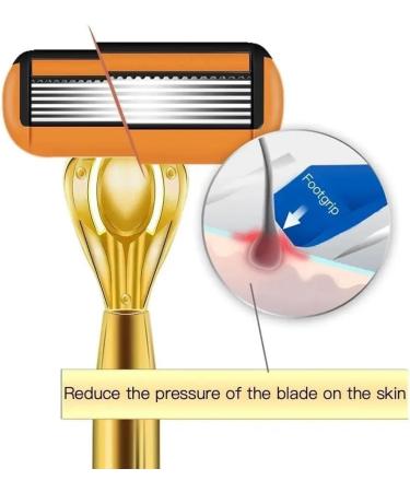 Suoumwa 6-Layer Classic Razor Set | Stainless Steel Manual Safety Razor | Reusable Blade with Non-Slip Silicone Grip | International Shipping Available - Buy Online on GoSupps.com