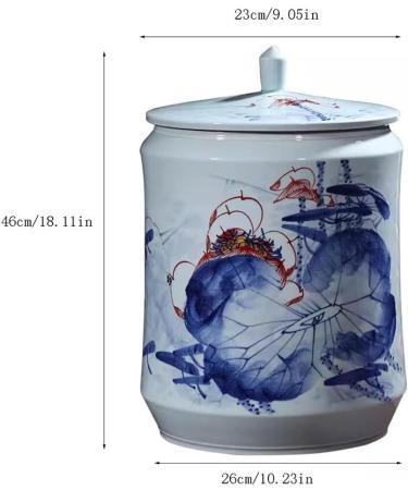 EQUALIZE Tea Can Ceramic Tea Cans Large Hand-painted Tea Cans Storage Tea Cans Household Sealed Tea Cake Cans Storage Jar (Size : L) - Buy Online on GoSupps.com