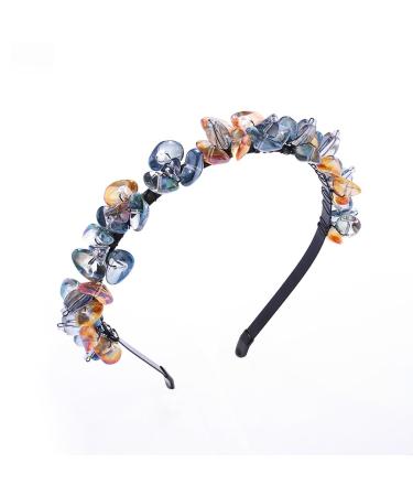 IYOU Shiny Crystal Headband Black Sparkly Rhinestone Hair Hoop Stones Party Costume Hair Accessories for Women