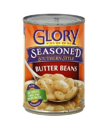 Glory Foods Seasoned Southern Style Butter Beans 15oz Can (Pack of 6) 15 Ounce (Pack of 6)