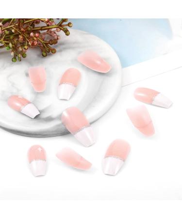 Sethexy Long White Ballerina False Nails - Rhinestone French Coffin Acrylic Tips | 24 Pack for Women & Girls - Buy Online on GoSupps.com
