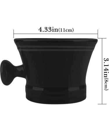 Linkidea Ceramic Shaving Mug with Knob - Deep Size Wet Shaving Bowl for Men (Black) | Ideal for Shaving Soap & Cream - International Shipping - Buy Online on GoSupps.com