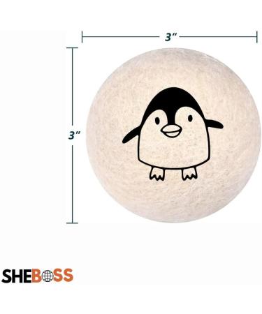 SHEBOSS 100% Organic Wool Dryer Balls - Eco-Friendly Handmade Fabric Softener | Sustainable Reusable Reduces Wrinkles & Speeds Up Drying (Set of 6 - Buy Online on GoSupps.com