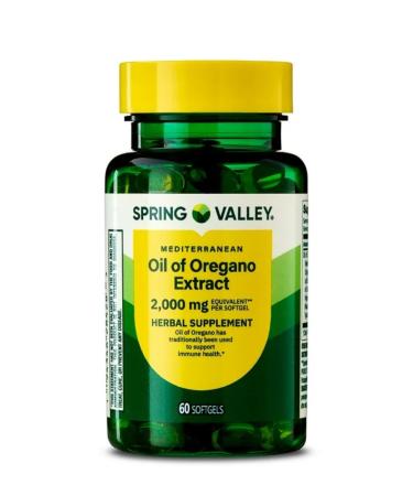 4 TOP CARE Mediterranean Oil of Oregano Extract Herbal Supplement Softgels 2000 mg 60 Count