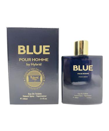 Hybrid & Company BLUE Pour Homme Cologne for Men Eau De Toilette Natural Spray Masculine Scent 3.4 Fl Oz BLU POUR HOMME 3.4 Fl Oz (Pack of 1) - Buy Online on GoSupps.com