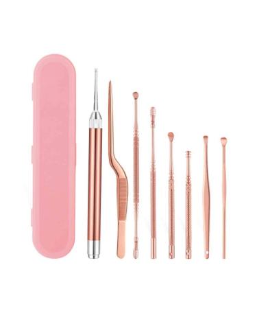 LED Light Ear Pick Ear Wax Removal Earpick Nose Clean Tweezers Picks Wax Remover 6Pcs/7Pcs/8Pcs Adults Ear Care Set (Color : 6Pcs) (8pcs)