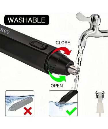 Buy Electric Nose Hair Trimmer - USB Rechargeable Painless Eyebrow & Facial Hair Trimmer for Men & Women Washable Double Edged Blade (Black) | Fast International Shipping - Buy Online on GoSupps.com