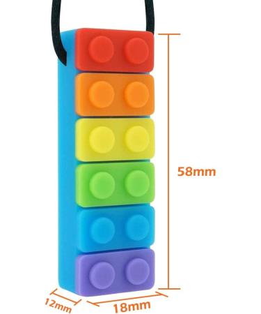 Buy Sensory Chew Necklace - 2 PCs Durable Silicone Chewing Pendants for Kids | Rainbow Colored Chewing Chains - Buy Online on GoSupps.com