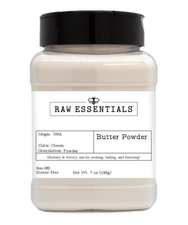 Raw Essentials Butter Powder - Buttery and Savory - Use for Cooking Baking and Flavoring - 7 Ounce Bottle