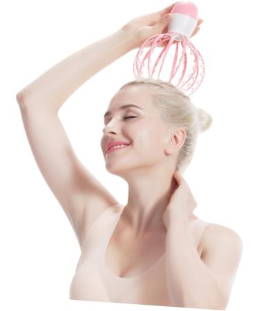 Fomiyes 3-in-1 Portable Massage Device | Head Scratching Shampoo Brush & Scalp Octopus Tool | Enhances Blood Circulation | Pink ABS Gua Sha Massage Lounger - Buy Online on GoSupps.com