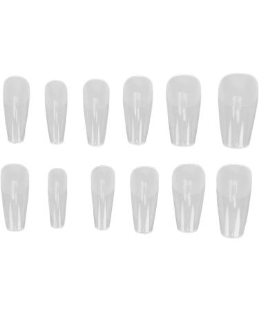 False Nails Tips Multi Size Full Cover Ultra Thin Clear Nail Tips Semi Frosted for Home DIY (12#) - Buy Online on GoSupps.com
