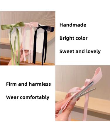 XUHENGXINX Cute Bow Hair Clips Set of 4 | Hair Accessories | Suitable for Women and Girls | Pink/White/Black/Green | Secure & Comfortable - Buy Online on GoSupps.com