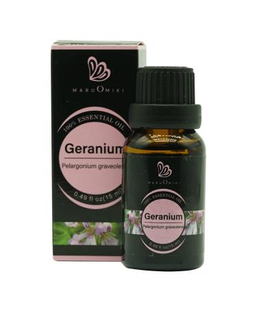 Geranium Essential Oil 100% Pure - for Stretch Marks and Acne Scars Natural Underarm Perfume Intimate Skin Care Diffuser for Stress Relief and Sleep Aromatherapy 15ml(0.49oz)
