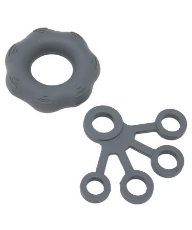 Finger Exerciser Lightweight Washable Hand Grip Strengthener Reduce Stiffness Soft Silicone for Weak Hands for Elderly (Dark Grey)