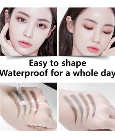 Magic Eyebrow Pencil 3D Waterproof Microblading Eyebrow Pencil Contouring Pen 4 Tipped Precise Brow Pen Fine Stroke Microblading Natural Eyebrow Pencil Natural (Black) - Buy Online on GoSupps.com