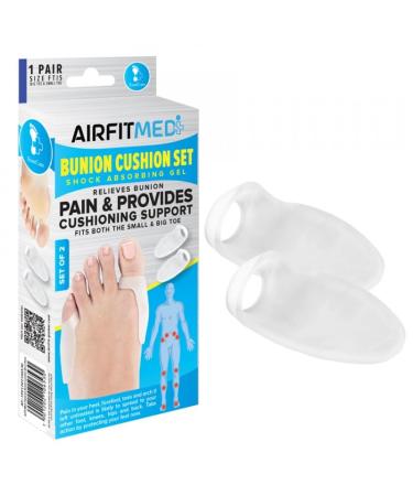 FOOTCARE BUNION CUSHION SET - 2 PIECE FOR BUINION CORRECTOR TOE SEPARATOR PAIN RELIEF TOE STRAIGHTENER