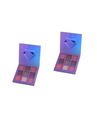 Mipcase Makeup Plattete 2pcs 9 Matte Eyeshadow Long-lasting Eyeshadow Metallic Eye Shadow Palettes Eyeshadow Palette Diamond 1 count (Pack of 1) Purplex2pcs