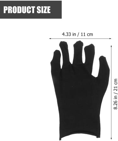 Milists 12 Pairs Black Cotton Gloves for Cosmetic Moisturizing & Jewelry Inspections - Size L Thicken - Buy Online on GoSupps.com