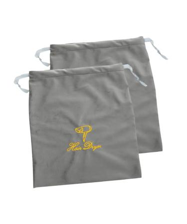 BIUDECO 2pcs Hair Dryer Storage Bag Hair Dryer Bags Drawstring Storage Bags Hair Blower Bag Hair Dryer Organizers Bag Drawstring Bags Hair Blow Dryer Bag Hair Dryer Carrying Bags 30.00X25.00X0.50CM Grey