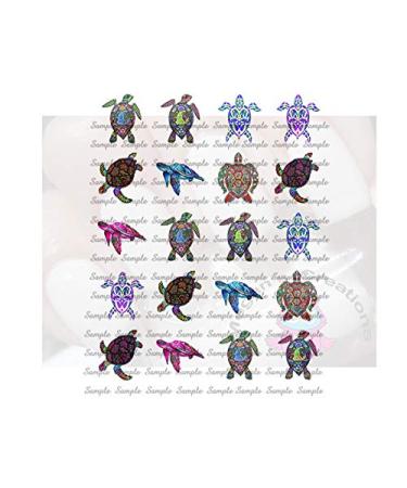 Seaturtle Colorful Sea Turtles Waterslide Nail Decals/art Design #ST101