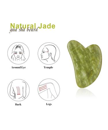 Women's Natural Jade Roller Set for Face - Reduce Wrinkles & Puffy Eyes, Firm Skin - Green - Buy Online on GoSupps.com