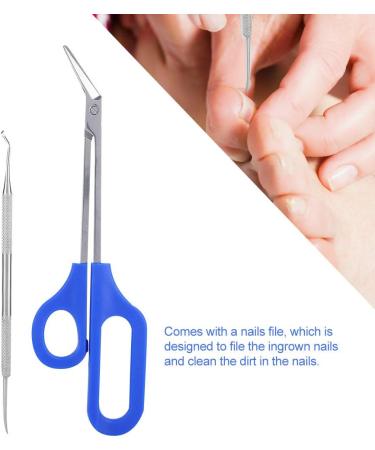 HUSHUI Stainless Steel Pedicure Nail Tool Set with Long Handle Toenail Scissors and Nail File for Effective Dead Skin Cells Removal - Buy Online on GoSupps.com