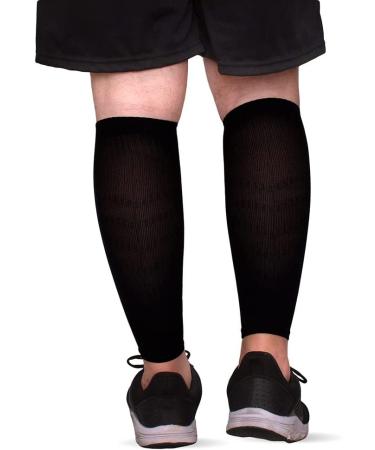 Muvin Solid Calf Compression Sleeves for Men & Women - Shin Splints & Leg Pain Relief - Black - Size S - Buy Online on GoSupps.com