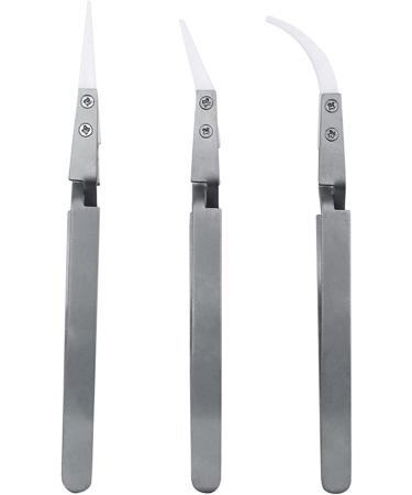 Tweezers Reverse Ceramic Tweezers Electronic Cigarette Heat Conductive Curved Straight Tweezers Precision Tweezers Set (Size : Oblique Head) - Buy Online on GoSupps.com