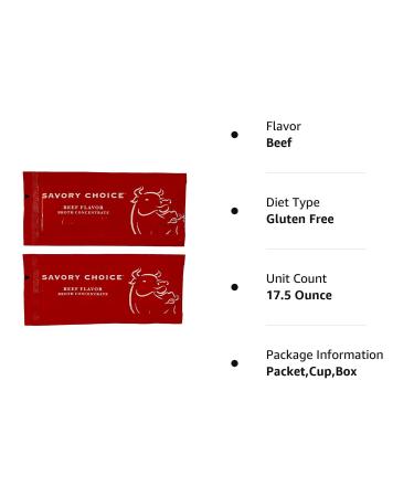 Savory Choice Reduced Sodium Beef Broth Concentrate - 50 Stick Packs (9.6g Each) - Pack of 50 - Buy Online on GoSupps.com