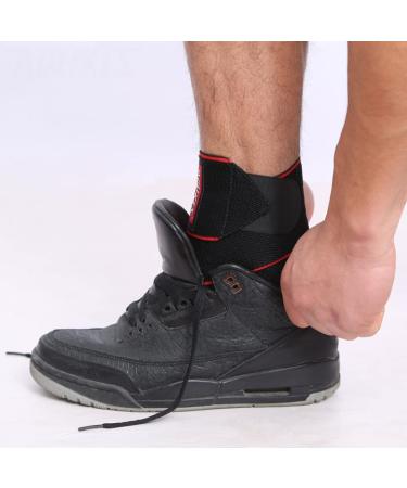 Adjustable Ankle Support Brace - Breathable Nylon Super Elastic & Comfortable - One Size Fits All - Ideal for Sports (Green - Buy Online on GoSupps.com