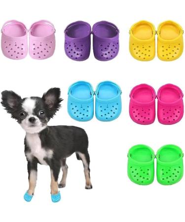 4Pack/2Pairs Pet Dog Croc Summer Dog Shoes Puppy Candy Colors Sandals with Rugged Anti-Slip Sole Breathable Comfortable Dog Shoes Gift for Pet Festival (Pink) - Buy Online on GoSupps.com