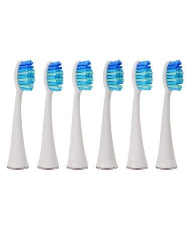 Voom Sonic Pro 7 Series Replacement Brush Heads Advanced Bristle Technology Soft Dupont Nylon Bristles Oral Care - White - 6 Count (Pack of 1)