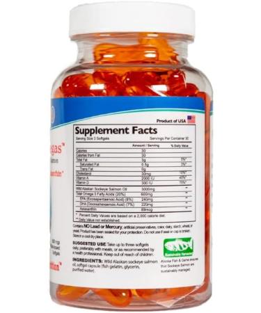 PotentSea Wild Alaskan Sockeye Omegas Salmon Fish Oil Supplement Omega-3 EPA and DHA - 90 Softgel - Buy Online on GoSupps.com