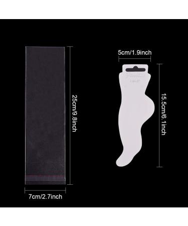 PandaHall Anklet Display Paper Card Set - 120pcs White Blank Cardboard Jewelry Holder - 6x2 Feet Shape Hanger Tags with 120pcs Clear Plastic Bags for Home Business Store - Buy Online on GoSupps.com