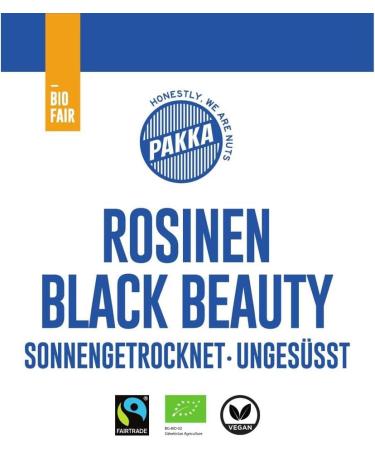 pakka PAKKA - Fairtrade Black Beauty organic raisins 1kg seedless sun-dried unoiled directly from small farmers in Samarkand Uzbekistan vegan packaging - Buy Online on GoSupps.com