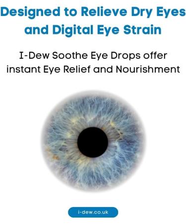 I-Dew Soothe Daytime Eye Drops for Dry Eyes Hypromellose Eye Drops for Contact Lens Users and Red Eyes Soothes and Hydrates Dry Eye Long-Lasting Relief 2 x 10ml Duo Pack 10 ml (Pack of 2) - Buy Online on GoSupps.com