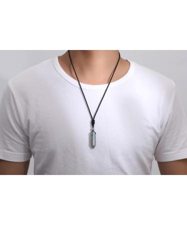 XIANNVXI Healing Crystal Labradorite Necklace - Adjustable Rope Reiki Jewelry for Men and Women - Buy Online on GoSupps.com