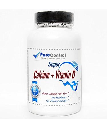 Super Calcium + Vitamin D 1500mg/1000IU // 200 Capsules // Pure // by PureControl Supplements