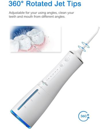 Water Dental Flosser - Portable Cordless Oral Irrigator with 300ml Tank | Rechargeable Electric Tooth Cleaner IPX7 Waterproof - Travel Essential BV609 (White - Buy Online on GoSupps.com