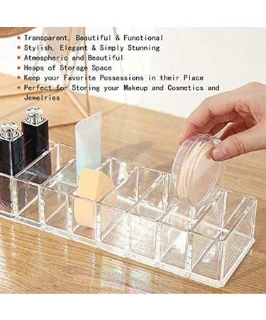 ZJT Acrylic Eyeshadow Organizer with 8 Compartments Compact Lipstick Holder Desktop Organizer Makeup Organizer for Eyeshadow and Blush - Buy Online on GoSupps.com
