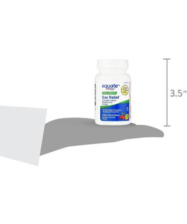 Equate Gas Relief-Simethicone 125 mg Chewable Tablets Cherry Creme 48 Count (Pack of 1) for Stomach Comfort Set by Basket Goods - Buy Online on GoSupps.com