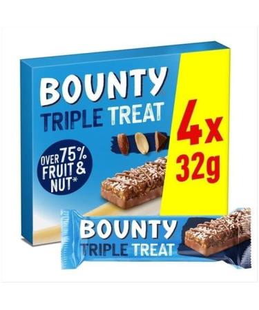 Triple Treat Fruit Nut & Chocolate Bars (4x32g) Pack Of 4 (Multipack Bundle Consisting of Mars Snickers Galaxy & Bounty) - Buy Online on GoSupps.com