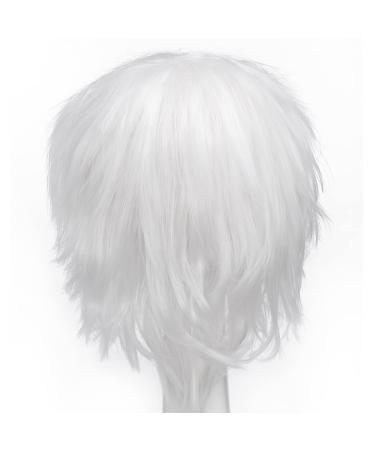 S-noilite Short Straight Cosplay Wig - Unisex Fashion Anime Party Costume Synthetic Full Wig (White) - Buy Online on GoSupps.com