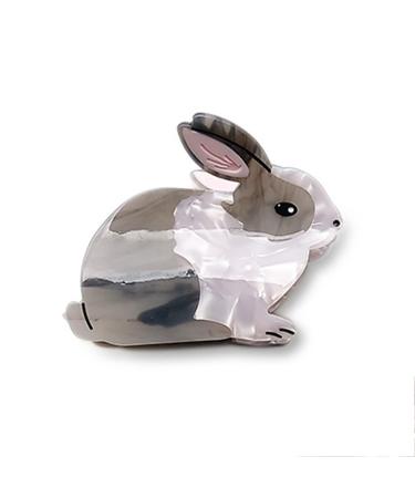 Cute Grey Bunny Hair Clips Cellulose Acetate Hair Clips Small Hair Clips for Girl Hair Accessories Pack of 2 S0
