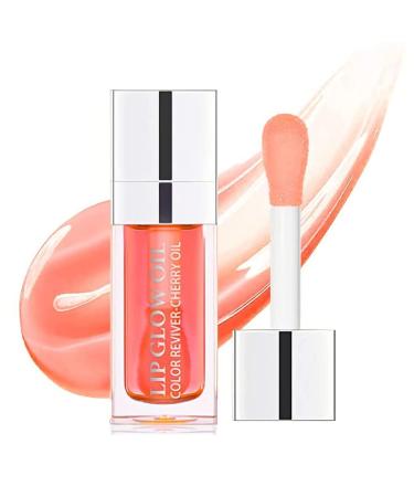 Plumping Lip Oil Long Lasting Hydrating Lip Gloss Tinted Nourishing Lip Glow Oil Lip Balm Non-sticky Lip Oil Tinted Lip Balm for Lip Care and Dry Lip(Pink) 1