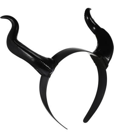 Halloween Devil Horns Headband Maleficent Horns Ox Horn Black Cospaly Hairband Gothic Animal Horn Hair Hoops Headdress for Women Men Halloween Christmas Party Dress Up - Buy Online on GoSupps.com