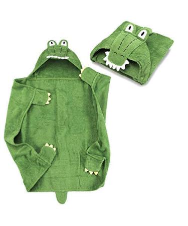 All Kids United Baby towel with hood made of 100% cotton eco-tex 100 I hooded towel for babies and children I 76 x 76 cm frote cauch towel baby bath towel green