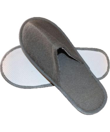 Uni-Wert 10 Pairs Disposable Hotel & Spa Slippers | Unisex Terry Cloth EU Size 37-44 Grey - Perfect for Travel & Hospitality - Buy Online on GoSupps.com