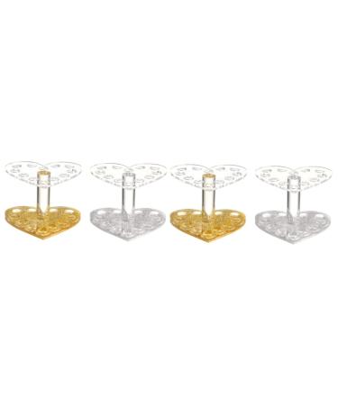Hemoton 4 Pcs Nail Art Heart Pen Holder Makeup Brush Nail Art Painting Pen Rack Lip Liner Organizer Make up 8.7X8.5X6.8cmx2pcs Assorted Colorx2pcs